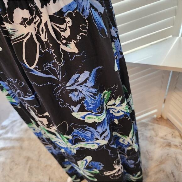 DU JOUR NEW BLUE FLORAL MAXI DRESS SIZE XXS (See measurements  could fit larger) - Picture 5 of 8